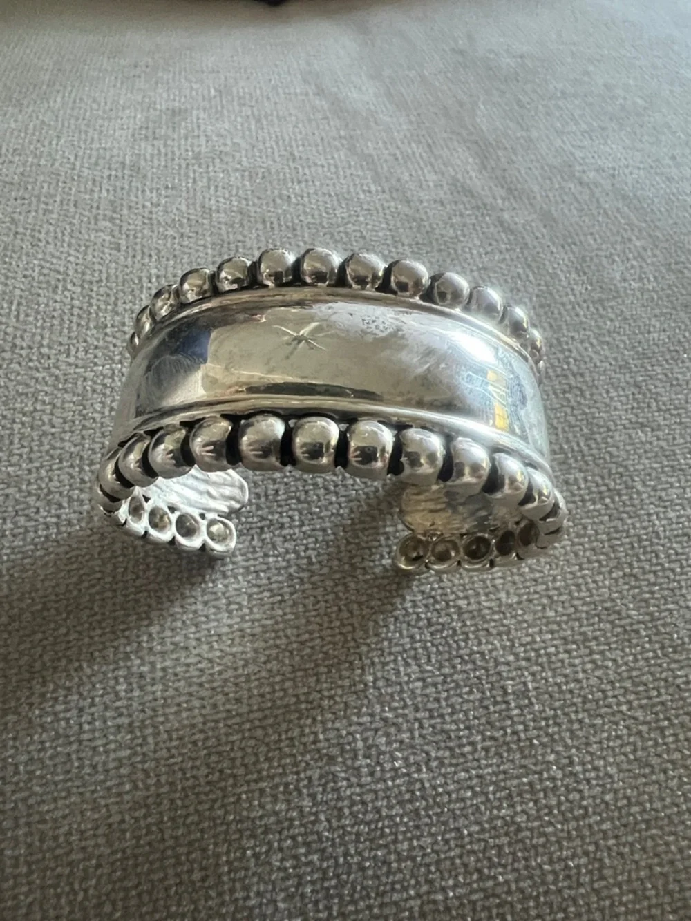 Silver Beaded Cuff Bracelet - Silver - Picture 2 of 7
